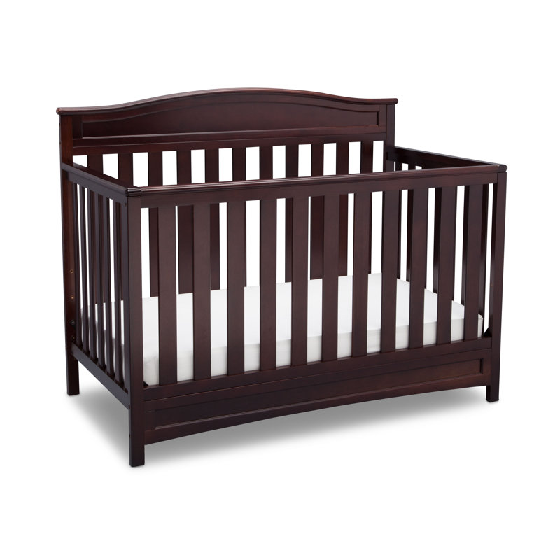 Emery Dark Chocolate 4-in-1 Convertible Crib with Curved Headboard