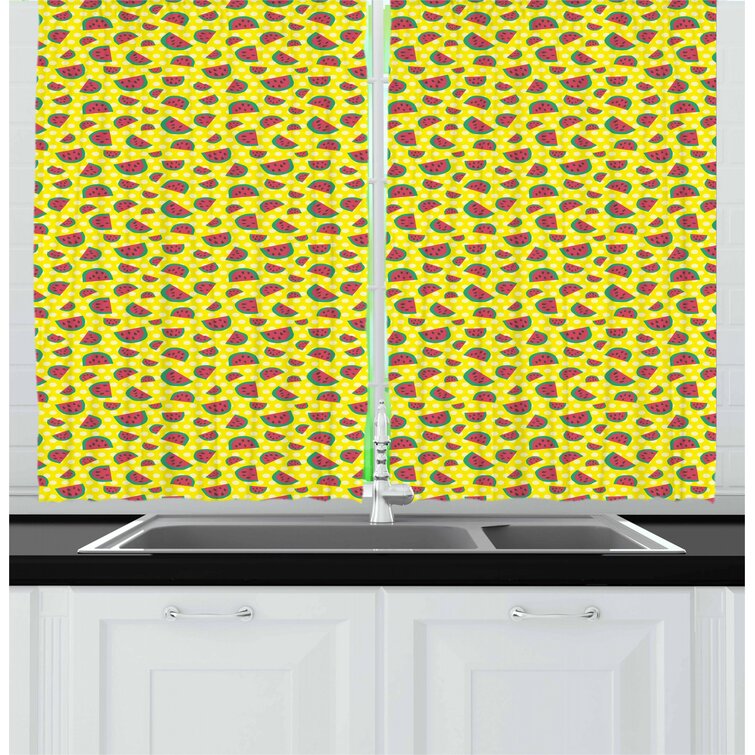 East Urban Home Tailored 55'' W Kitchen Curtain in | Wayfair