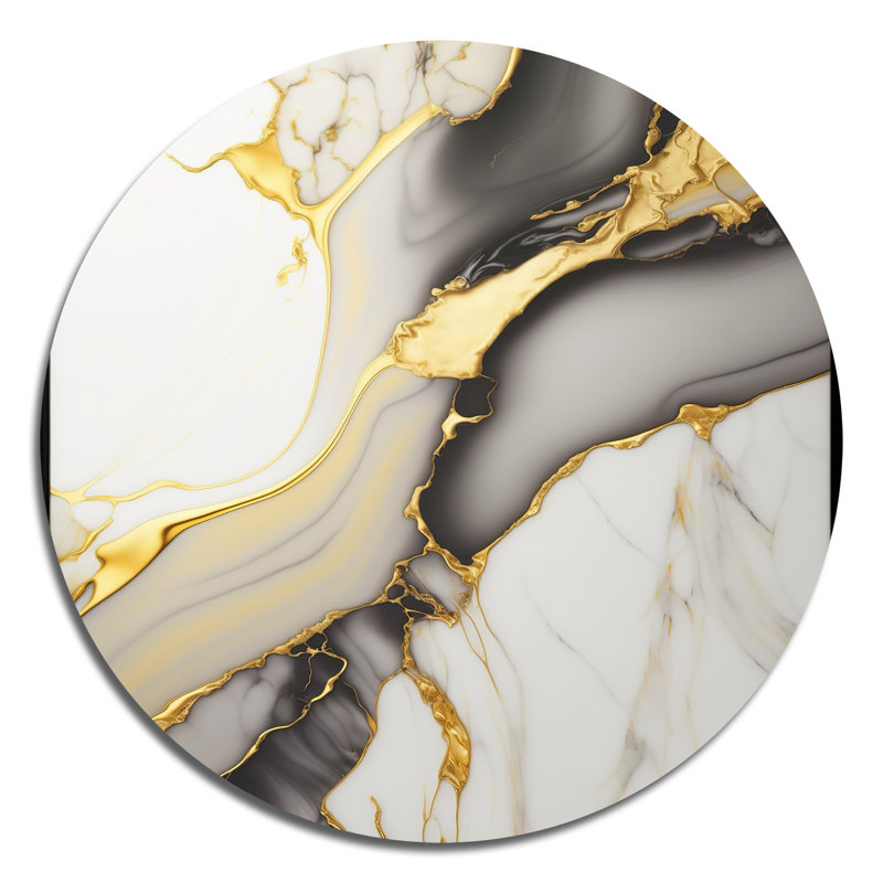 Attenrode - Art abstrait rond en métal, H 36 po x l 36 po x P 1 po