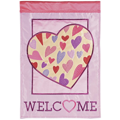 Nadia Double Sided 18 in. H x 13 in. W Polyester Valentine's Day Garden flag