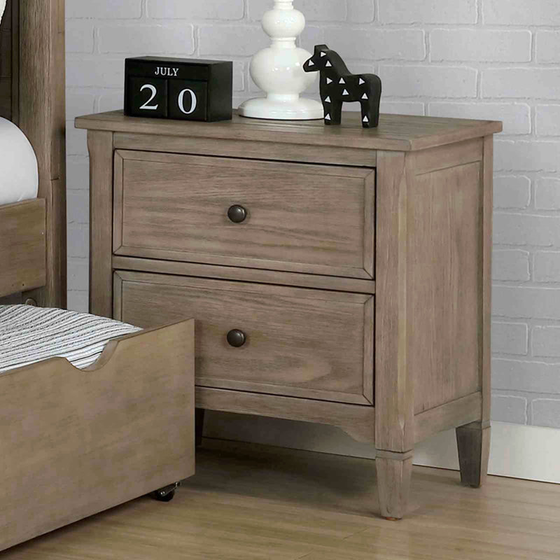 Table de chevet grise métallique brossée 1 pièce