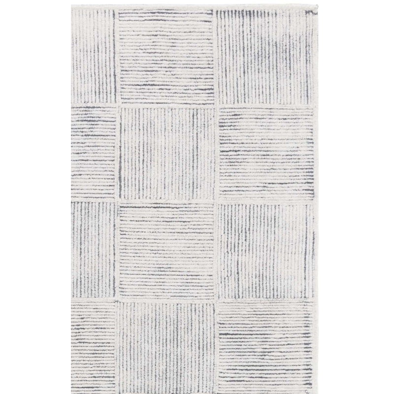Tapis géométrique en laine touffeté à la main Metro 482, Tapis de couloir 2 pi 3 po x 8 pi