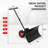 40.4 in. Double-Rod Metal Rolling Snow Pusher Shovel with Adjustable Steel Blade Angle and Wheels-137344565
