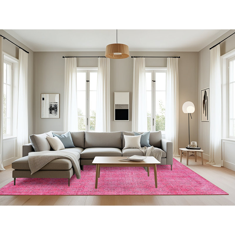 Tapis traditionnel rose, Rectangle 8 pi x 12 pi
