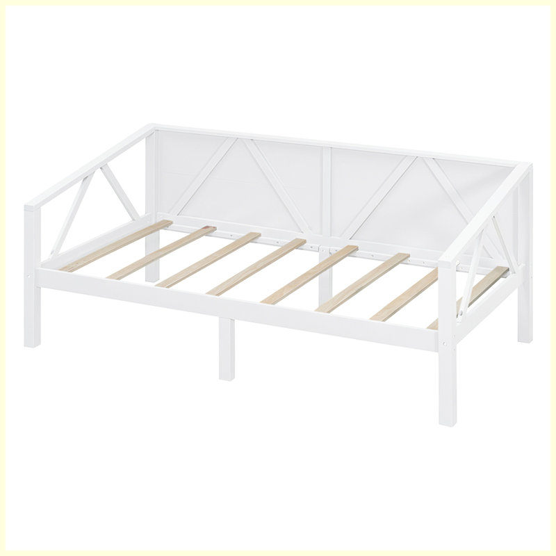 Modern Daybed Wooden Daybed For Bedroom Guest Bed Daybed Frame Modern Office Furniture, Twin, White