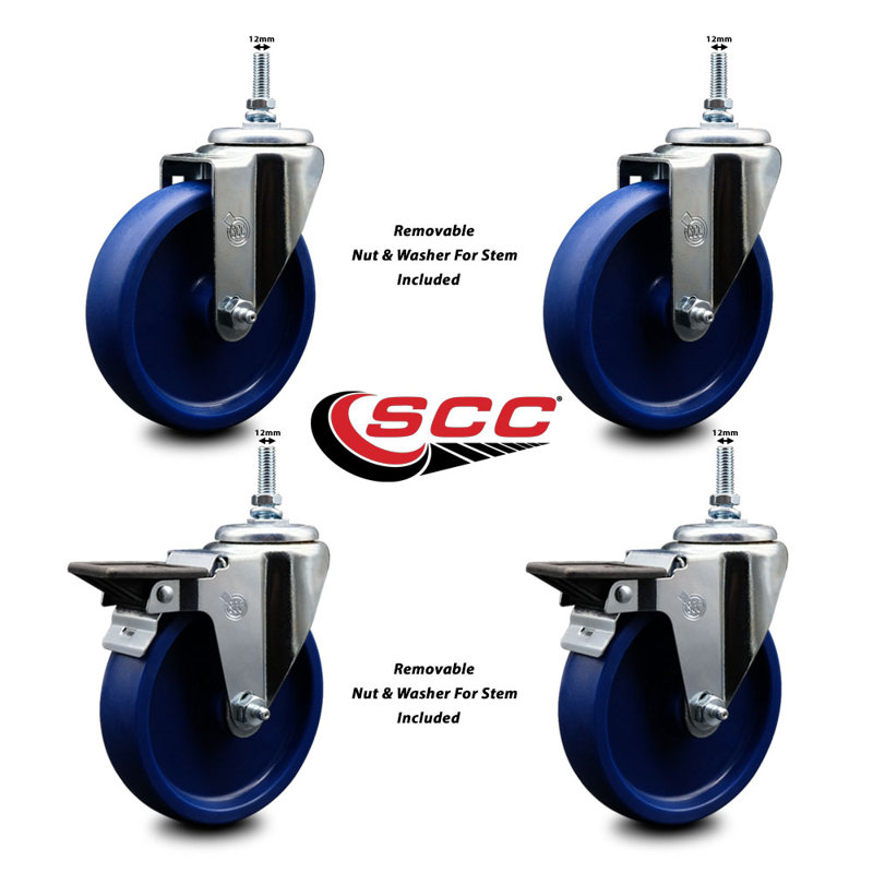 Polyurethane Wheel Swivel 12mm Threaded Stem Caster SCC