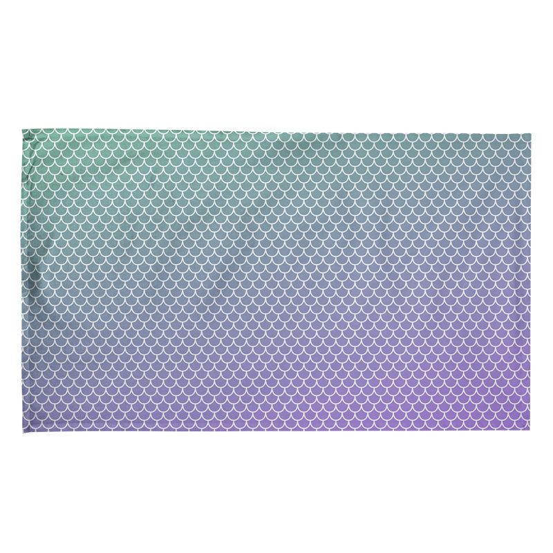 Serviette de thé sirène balances, Mauve / Vert, Polyester sergé