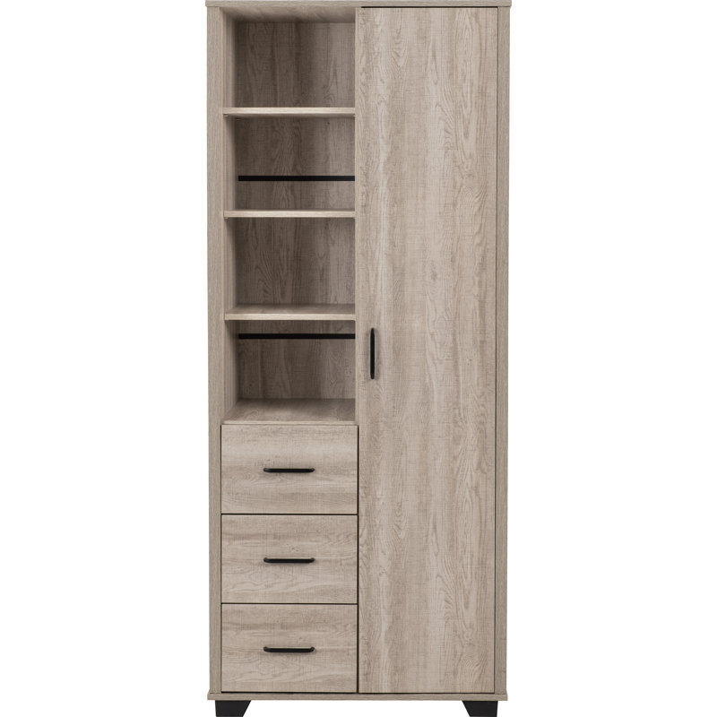 Myndee 1 Door Manufactured Wood Wardrobe