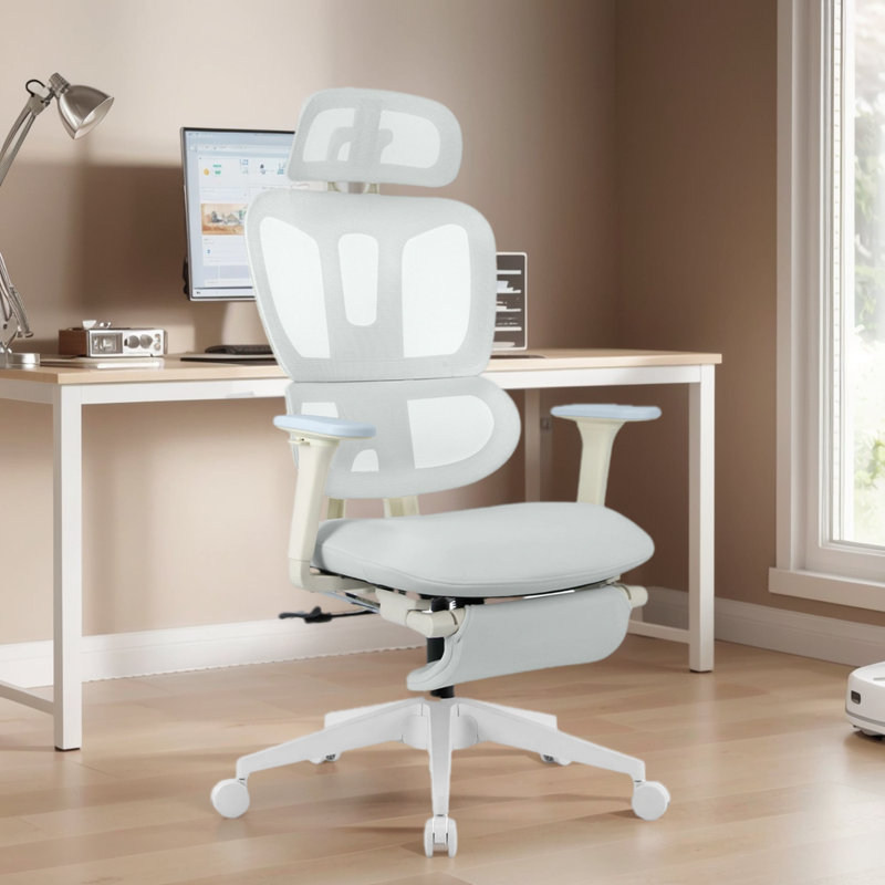 Milhollen Ergonomic Mesh Office Chair for Home and Office,Swivel Adjustable Desk Chair, Gray
