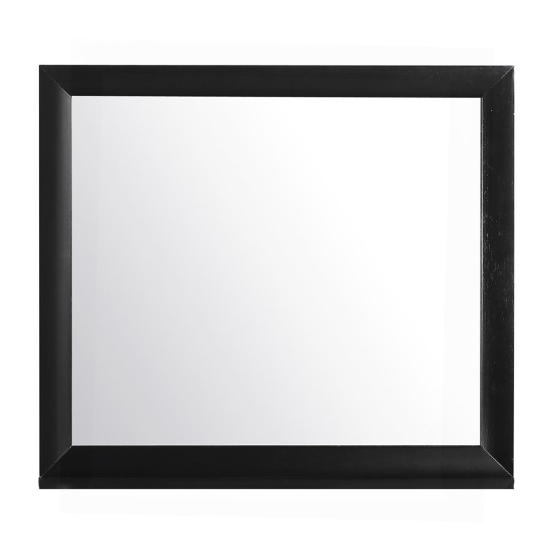 Miroir carré intemporel avec cadre robuste pour une décoration polyvalente, Noir