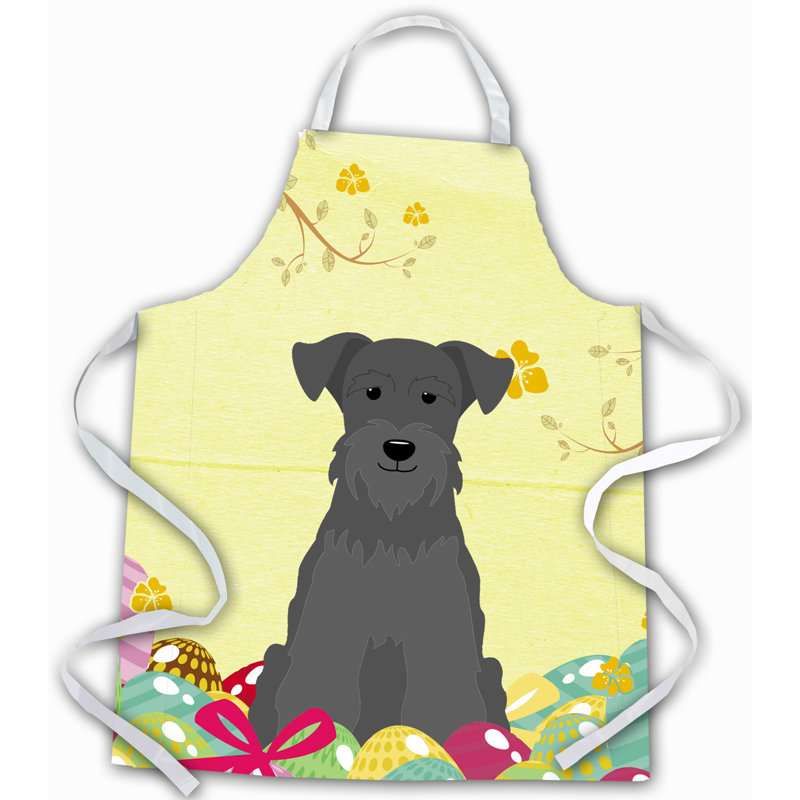 Tablier œufs de pâques, Jaune / noir, Schnauzer miniature