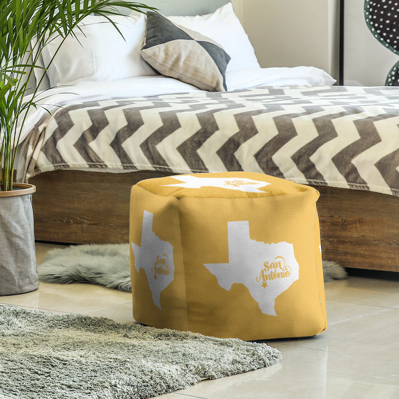 Repose-pieds cube san antonio texas, Jaune