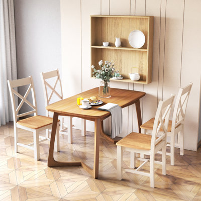 Chaises de salle à manger modernes en bois avec structure en bois d'hévéa à haut dossier