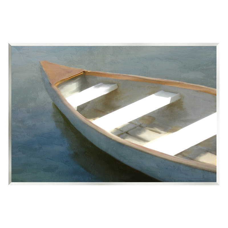 «Lone Canoe Boat Floating Deep Lake», art mural par Kim Allen, H 13 po x l 19 po x P 0,5 po