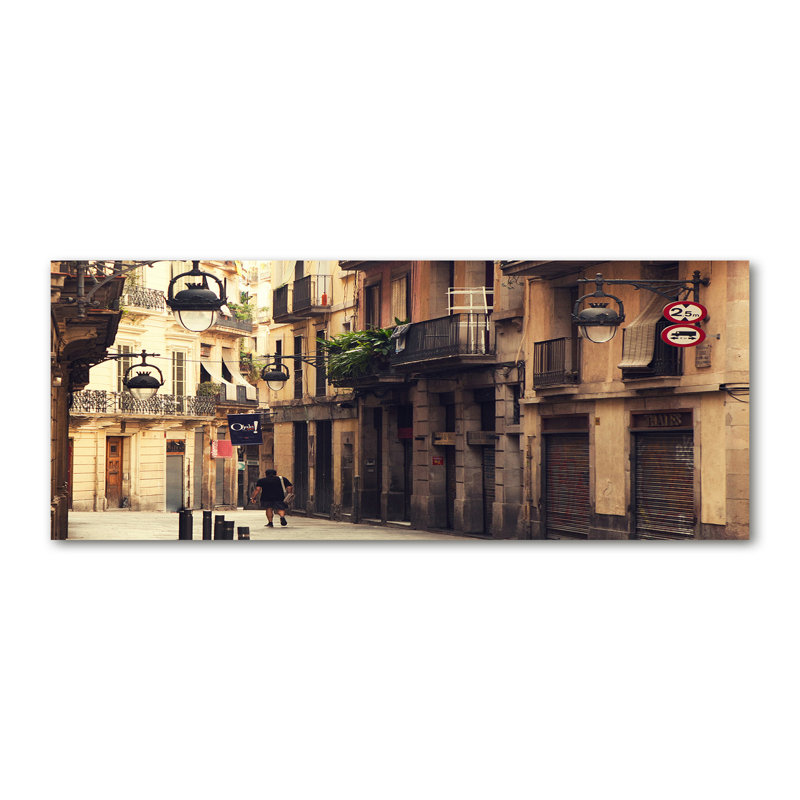 Streets Of Barcelona - No Frame Print on Canvas