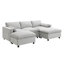 Canapé modulaire en chenille 86,5 po, poches de rangement, canapé en U à 5 places avec coussins et 2 repose-pieds-2071166284