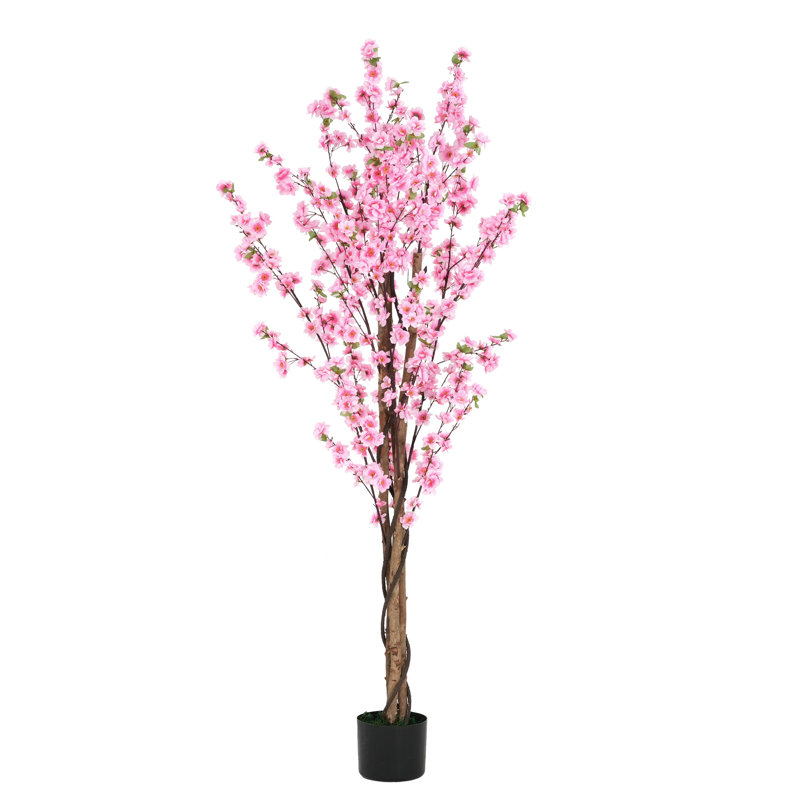 Artificial Peach Blossom Tree with Pot