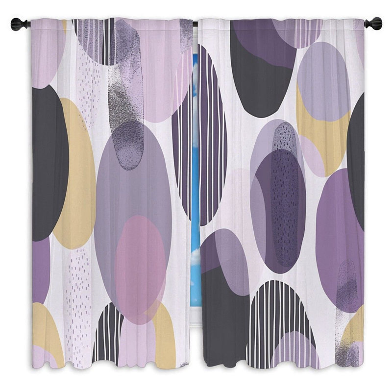 Rideaux à motif géométrique à motif géométrique - 2 panneaux, L 20 po x L 61 po