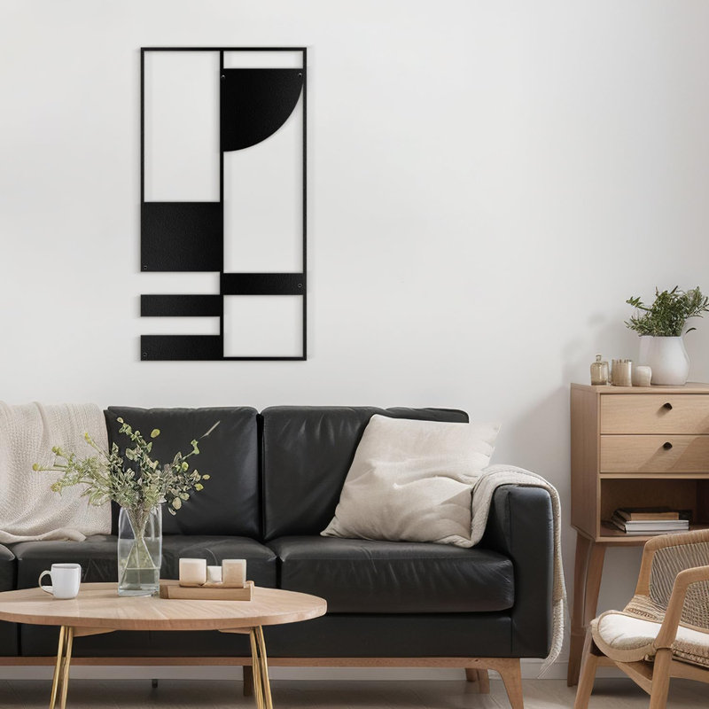 Wall Decor Metal, Black, 30" H x 15" W x 0.05" D