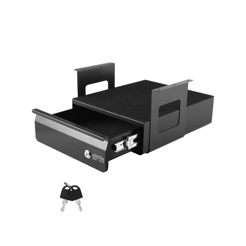 13 in Lockable Under Desk Drawer Organizer Slide-out Drawer for Home Office