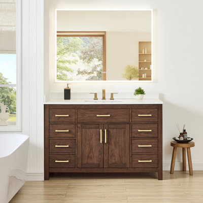 Beckett 54" Freestanding Single Bathroom Vanity with Quartz Top