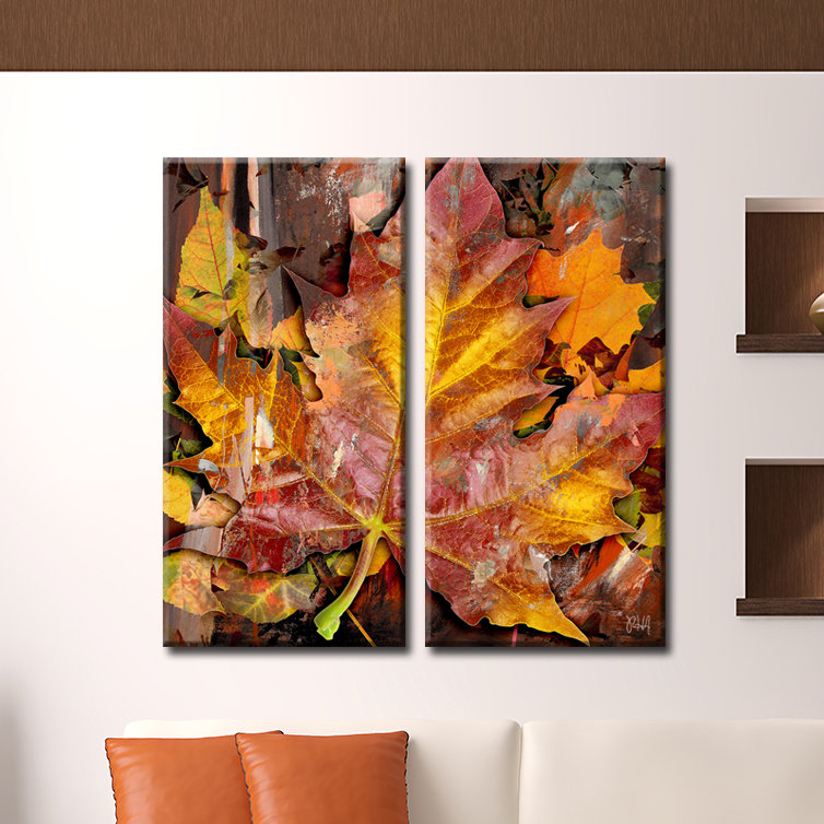 « Fall Ink IV », ensemble de 2 impressions sur toiles tendues, H 20 po x l 12 po x P 1,5 po