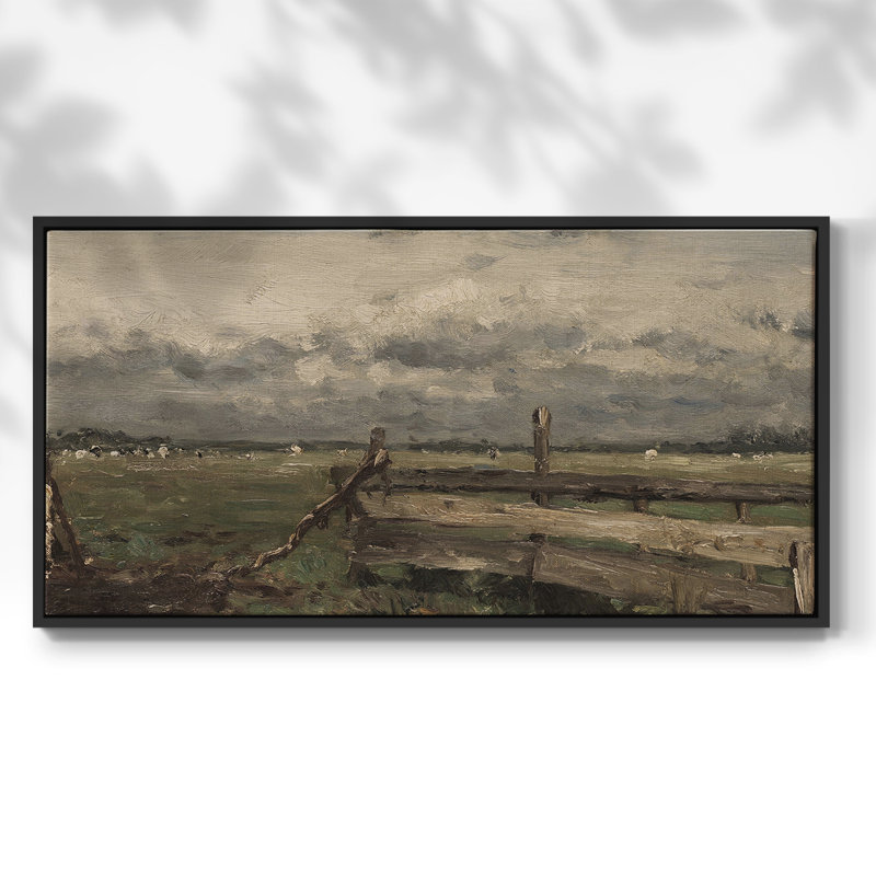 Série paysage -MXCIV- Toile tendue avec châssis encadré - Prêt à être accroché, Noir, H 17 po x l 33 po