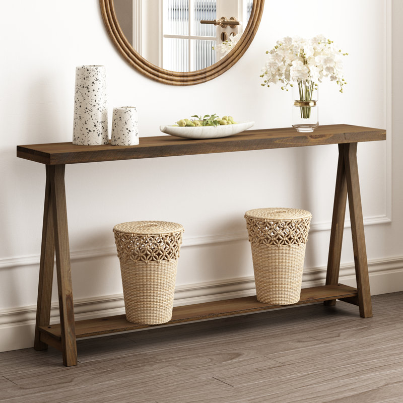 Claridy 43"W Farmhouse Solid Wood Console Table, 31.5" H x 63" W x 11.8" D