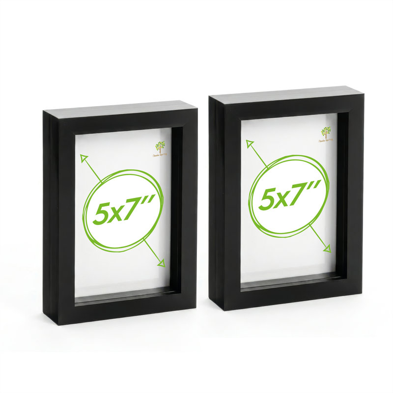 Nicola Spring - 3D Box Photo Frames, 20cm H x 15cm W x 3.5cm D, Black