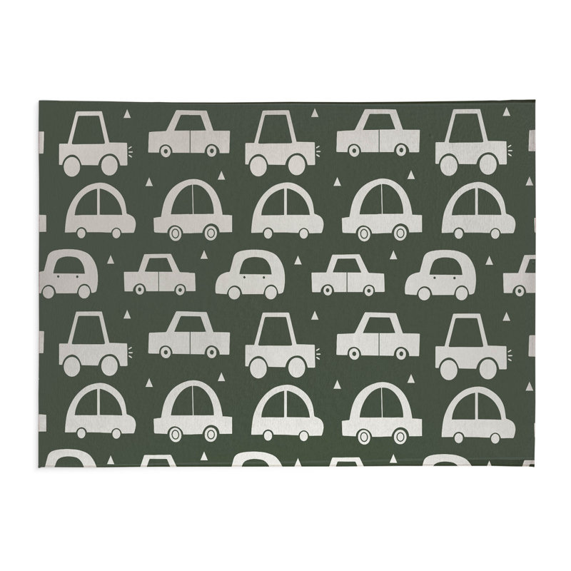 Driveway Colorized Kids Play Mat, Chimichurri/Green, Rectangle 3' x 5'