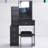 29.2" Small Space Left Bedside Cabinet Vanity Table, Cushioned Stool, Extra Large Right Sliding Mirror, Multi Layer High Capacity Storage, Practical Fashionable Dresser, Suitable For Small Space