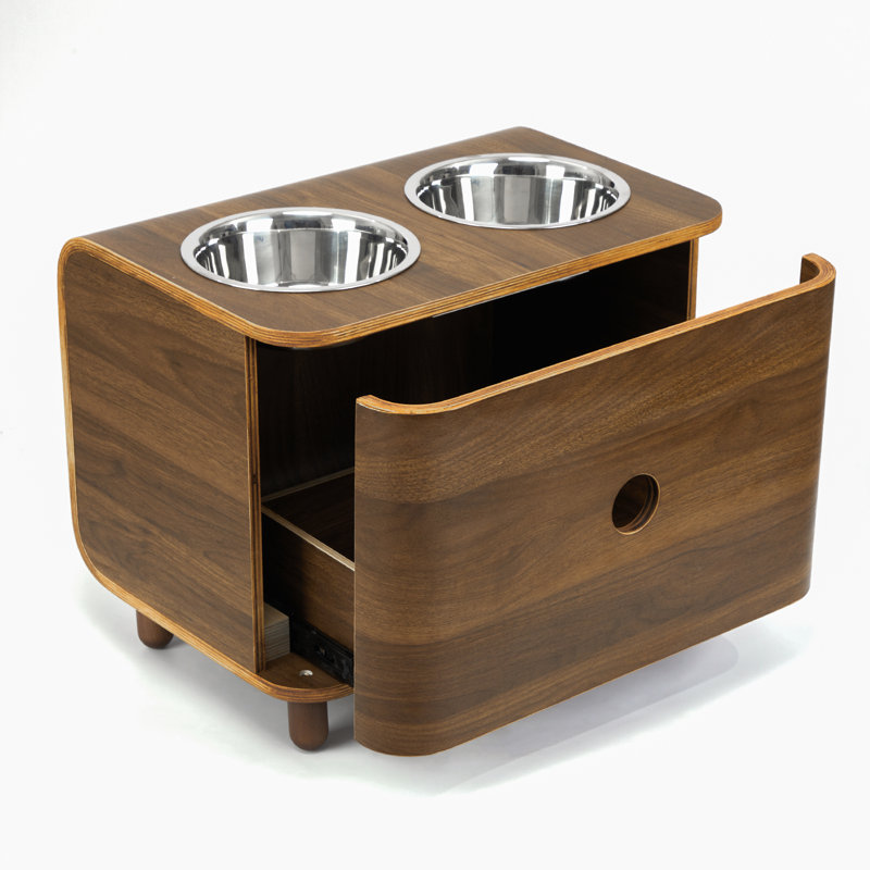 Elevated Pet Feeding Station with Hidden Storage