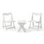 Foldable Small Table and Chair Set with 2 Chairs and Rectangular Table  White