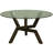 Kaira Round Glass Top Solid Wood Base Dining Table-23621798