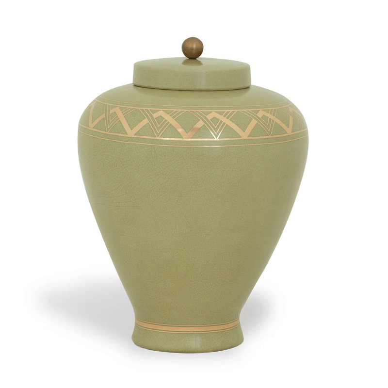 Carlyle Porcelain China Jar, Olive