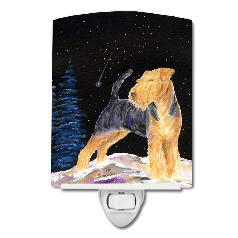 Starry Welsh Terrier Ceramic Night Light