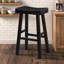 Ensemble de tabourets en bois massif noir mat de 2 pièces avec siège profilé, hauteur de 29 pouces-635190874