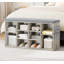 Banc de rangement pour chaussures avec coussin, étagère à chaussures avec tablette réglable à 3 niveaux pour l'entrée, salon-24754430-24754425