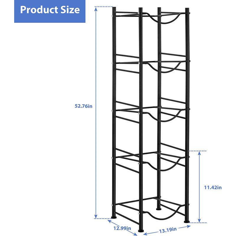 Medau 53" H x 13" W x 13" D Storage Rack, Black
