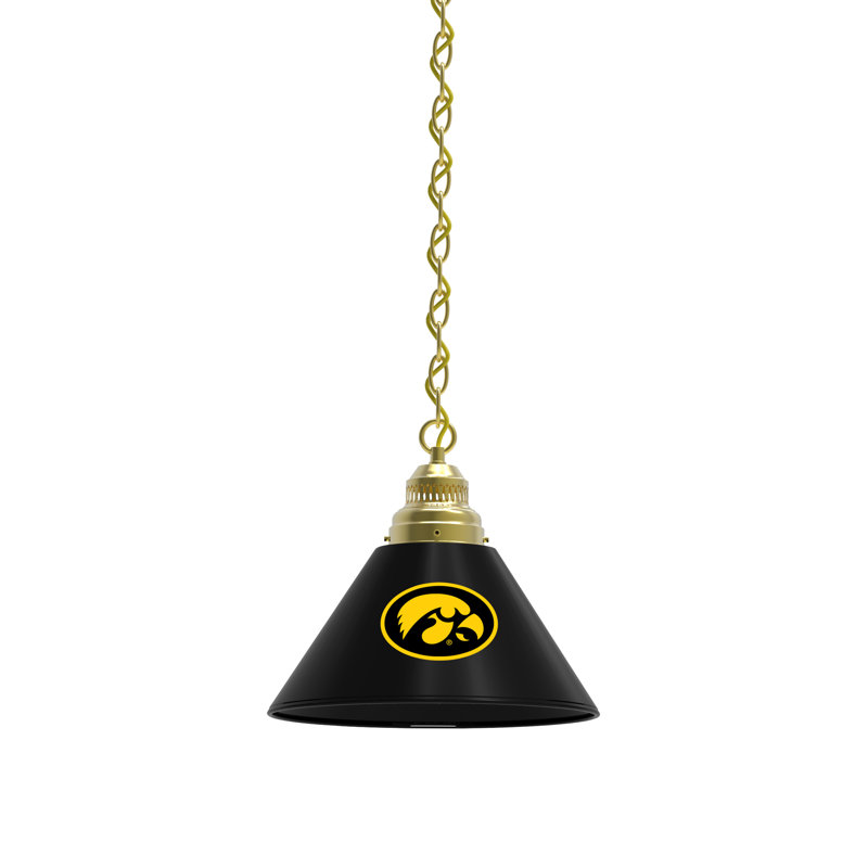 1 - Light Single Pendant, Brass, Iowa Hawkeyes