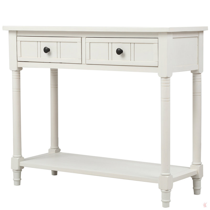 Console en bois massif 36 po Nedlands, Blanc