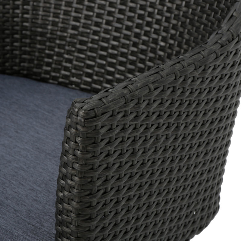 2 chaises de soleil d'extérieur - PE et fer gris, rembourrage en tissu imperméable 2 sièges de cour arrière, eau