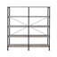 Bibliothèque ouverte à 4 tablettes en bois flotté gris et noir, parfaite pour la décoration rustique moderne et le rangement élargi