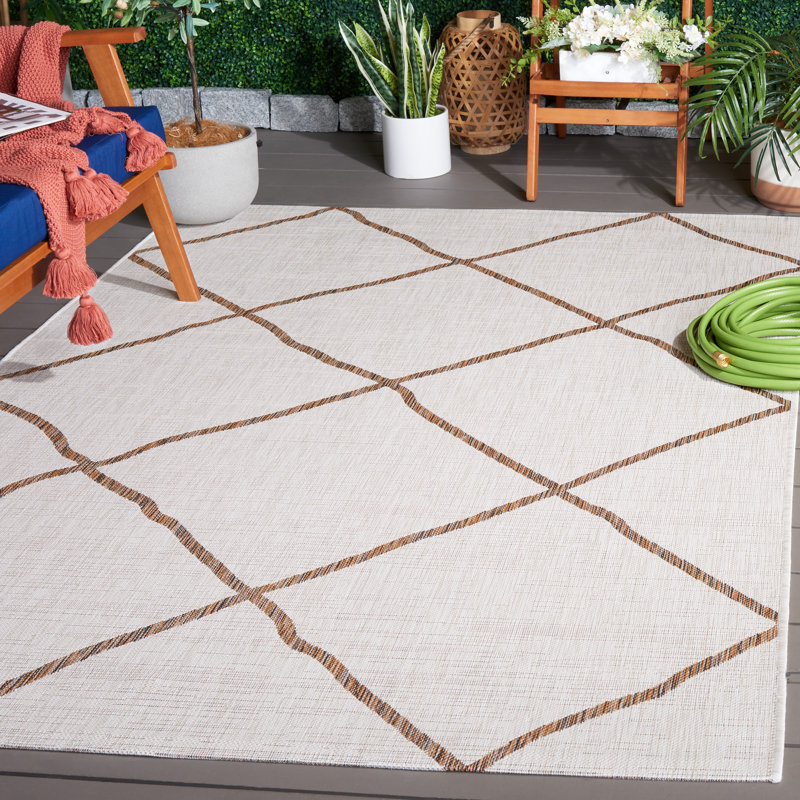 Tapis d'intérieur / extérieur à motif géométrique Capra Performance, Rectangle 5 pi 3 po x 7 pi 7 po