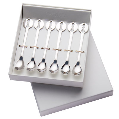 Kiss Stainless Steel Wood Stainless Steel Coffee Spoon Flatware