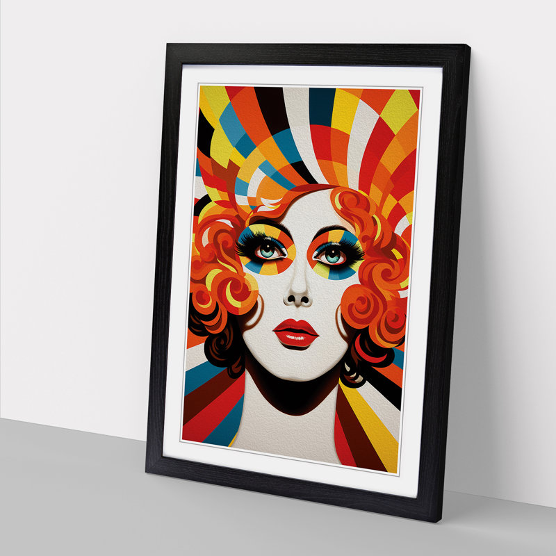 Drag Queen Op No.2 - Single Picture Frame Print on Wood, Black Framed, 34cm H x 25cm W