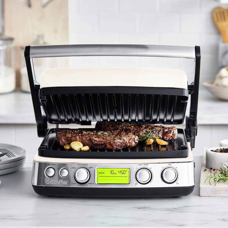 GreenPan Elite Multi Grill, Griddle, & Waffle Maker, Cloud Cream