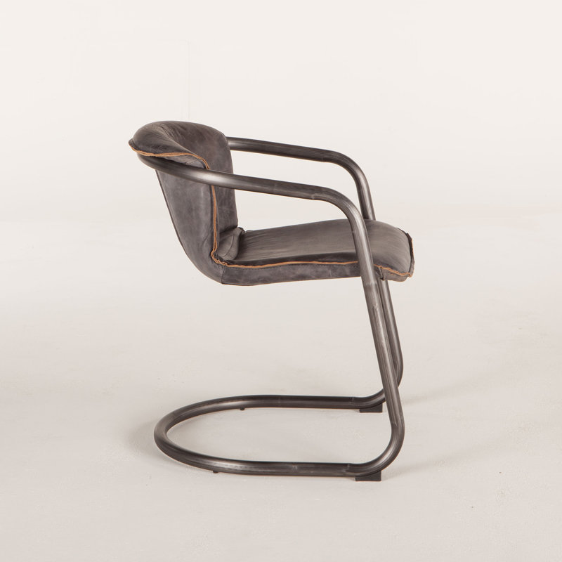 Chiavari Leather Arm Chair, Antique Ebony