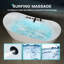 Baignoire de trempage et de massage à air chaud 71 po x 31,5 po avec éclairage à DEL et panneau de contrôle Bluetooth, désinfection à l'ozone intégrée