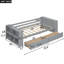 Twin Size Daybed With Shelves And Drawers, Grey